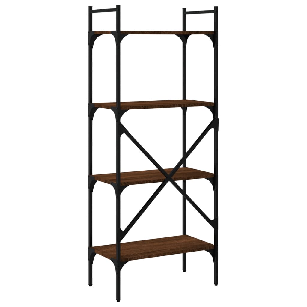 vidaXL Bücherregal 4 Fächer Braun Eiche 56x31,5x138,5 cm Holzwerkstoff
