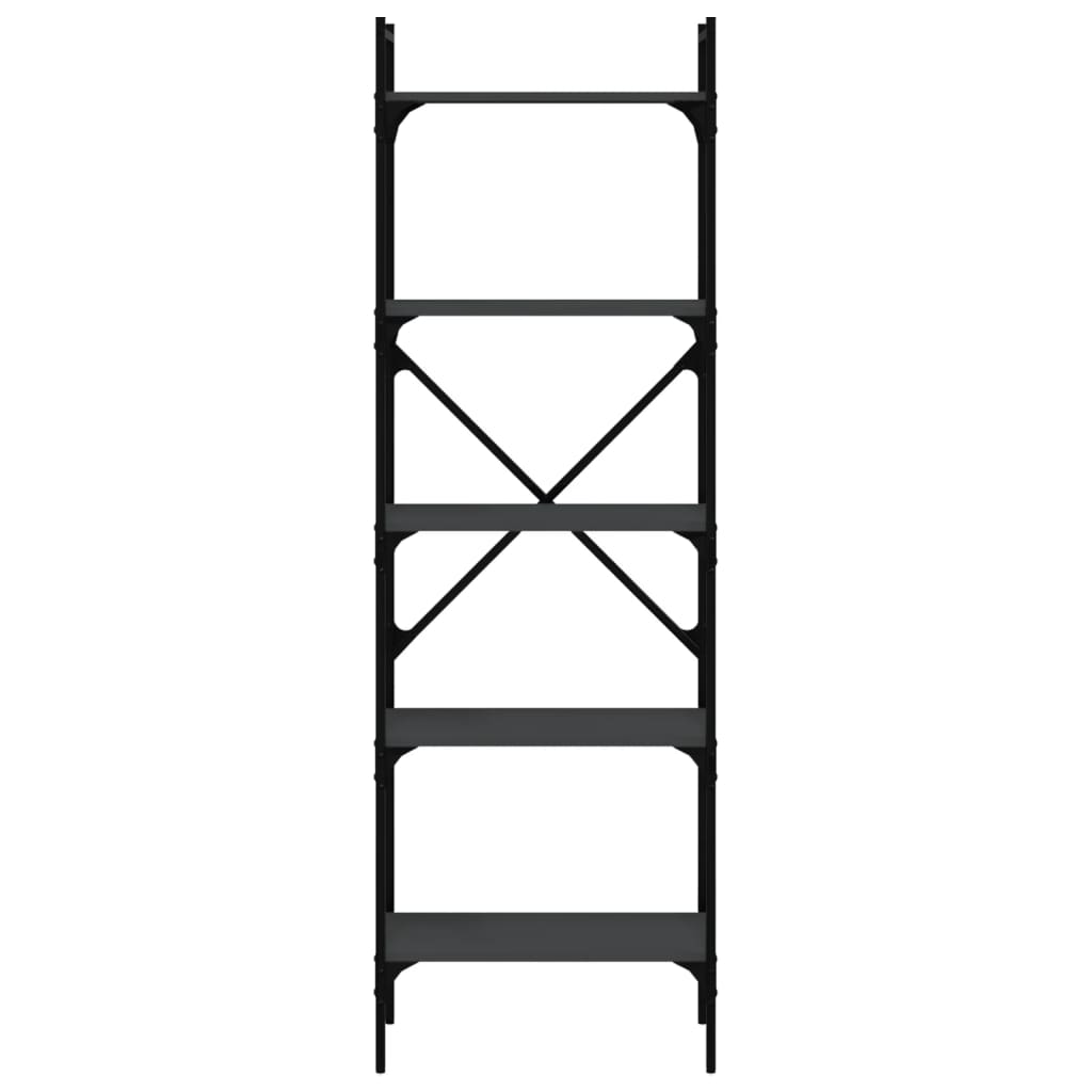 vidaXL Bücherregal 5 Fächer Schwarz 56x31,5x174 cm Holzwerkstoff