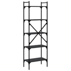 vidaXL Bücherregal 5 Fächer Schwarz 56x31,5x174 cm Holzwerkstoff
