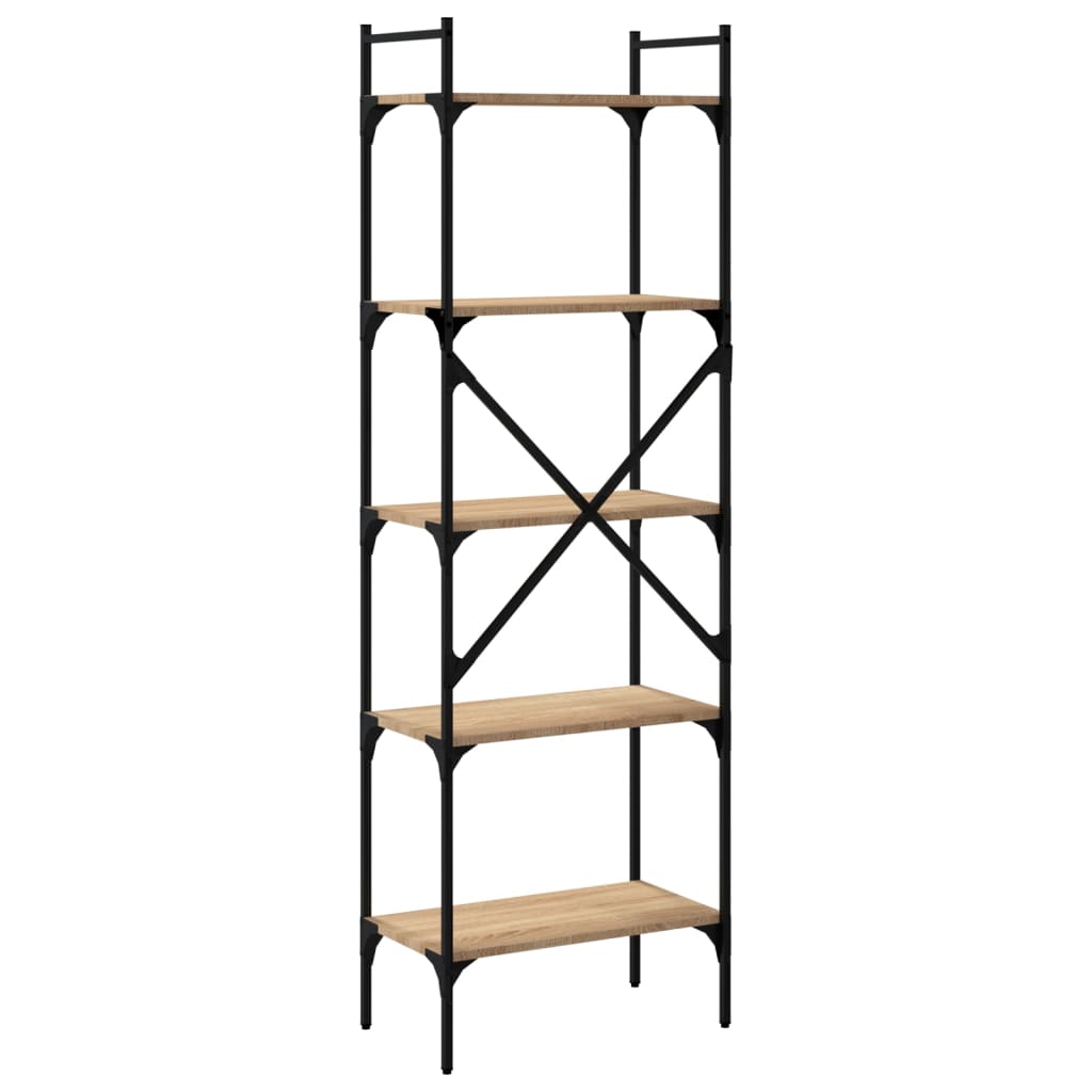 vidaXL Bücherregal 5 Fächer Sonoma-Eiche 56x31,5x174 cm Holzwerkstoff