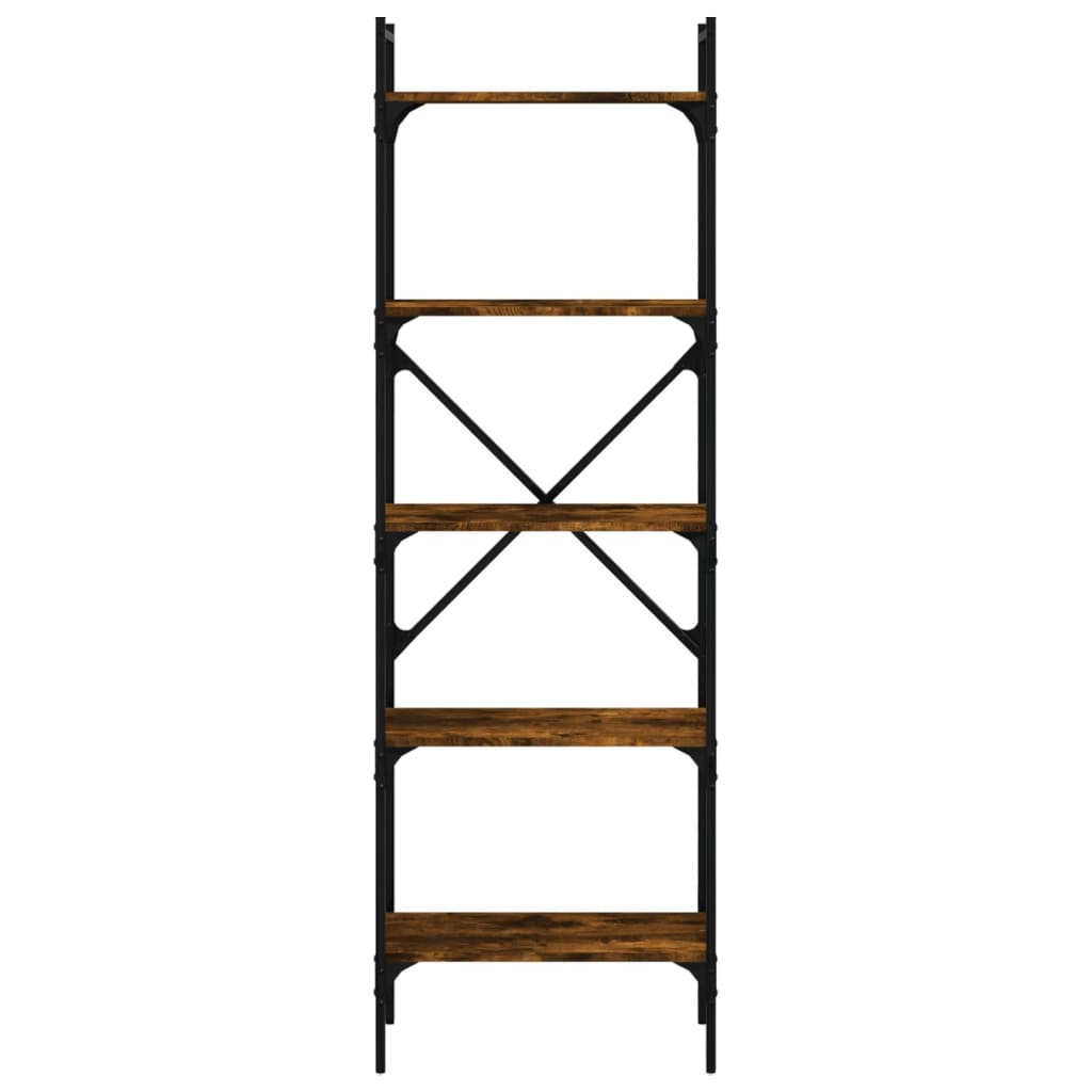 vidaXL Bücherregal 5 Fächer Räuchereiche 56x31,5x174 cm Holzwerkstoff