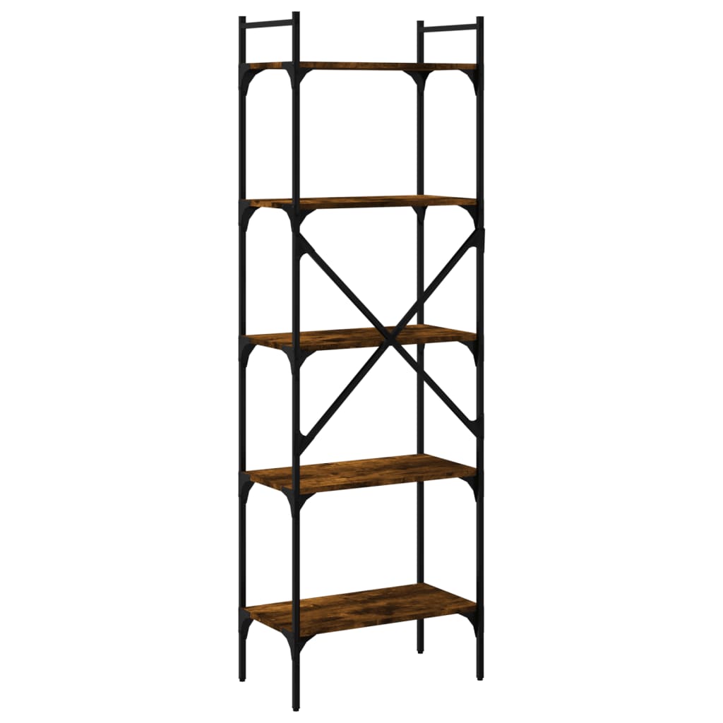 vidaXL Bücherregal 5 Fächer Räuchereiche 56x31,5x174 cm Holzwerkstoff