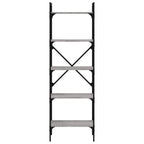 vidaXL Bücherregal 5 Fächer Grau Sonoma 56x31,5x174 cm Holzwerkstoff