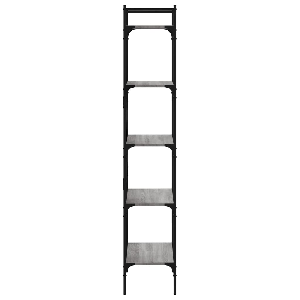 vidaXL Bücherregal 5 Fächer Grau Sonoma 56x31,5x174 cm Holzwerkstoff
