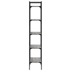 vidaXL Bücherregal 5 Fächer Grau Sonoma 56x31,5x174 cm Holzwerkstoff