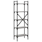 vidaXL Bücherregal 5 Fächer Grau Sonoma 56x31,5x174 cm Holzwerkstoff