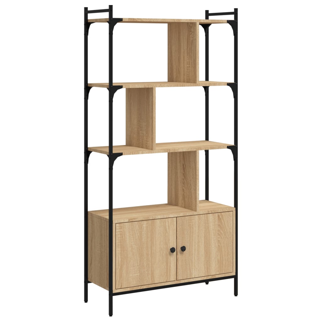vidaXL Bücherregal mit Türen Sonoma-Eiche 76,5 x 30 x 154,5 cm Holzwerkstoff