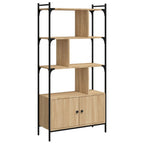 vidaXL Bücherregal mit Türen Sonoma-Eiche 76,5 x 30 x 154,5 cm Holzwerkstoff