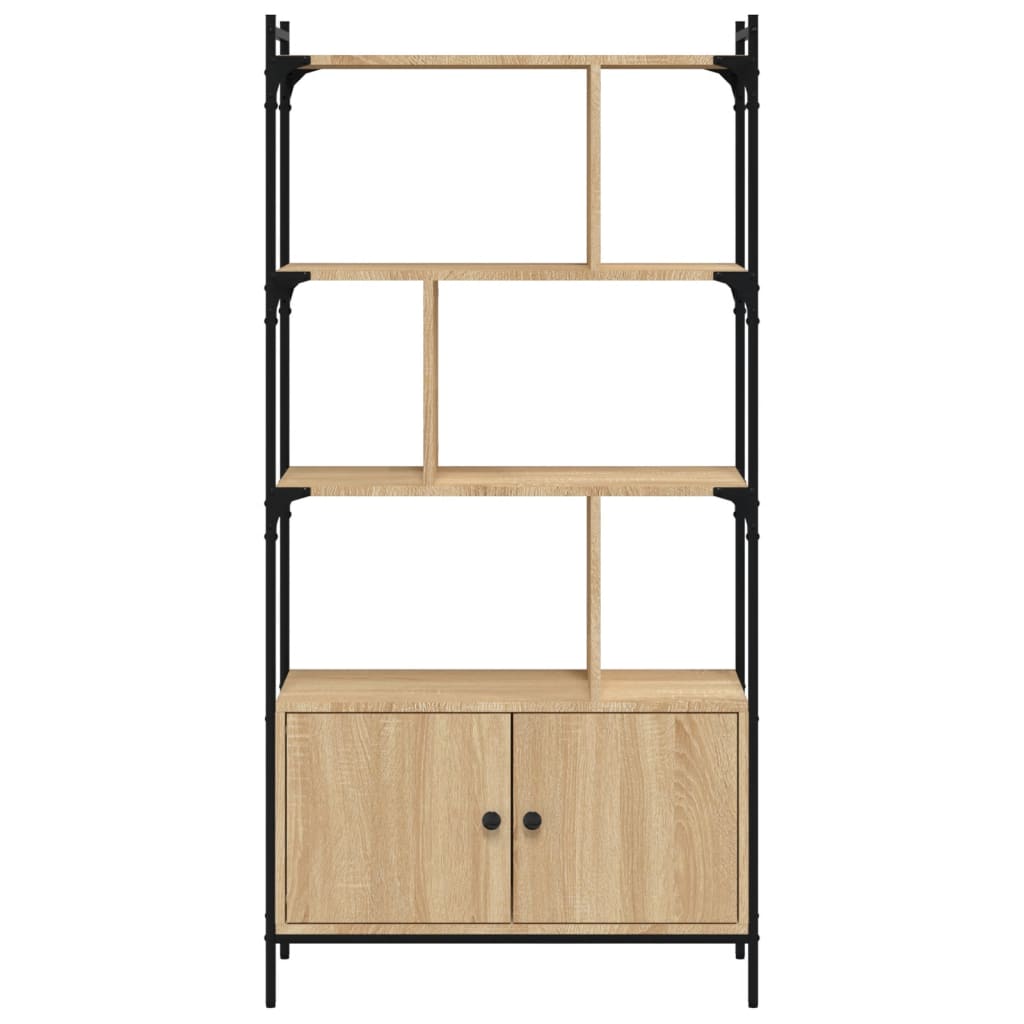 vidaXL Bücherregal mit Türen Sonoma-Eiche 76,5 x 30 x 154,5 cm Holzwerkstoff