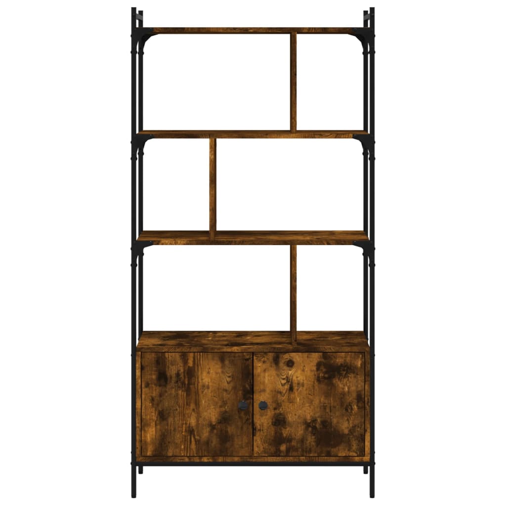 vidaXL Bücherregal mit Tür Räuchereiche 76,5x30x154,5 cm Holzwerkstoff