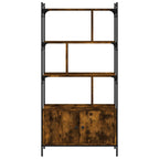 vidaXL Bücherregal mit Tür Räuchereiche 76,5x30x154,5 cm Holzwerkstoff