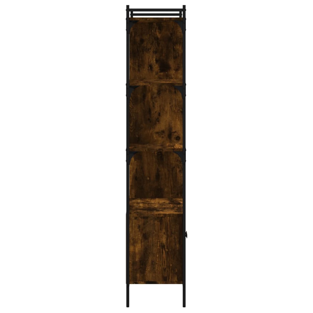 vidaXL Bücherregal mit Tür Räuchereiche 76,5x30x154,5 cm Holzwerkstoff
