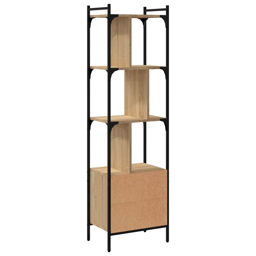 vidaXL Bücherregal mit Tür Sonoma-Eiche 44,5x30x154,5 cm Holzwerkstoff