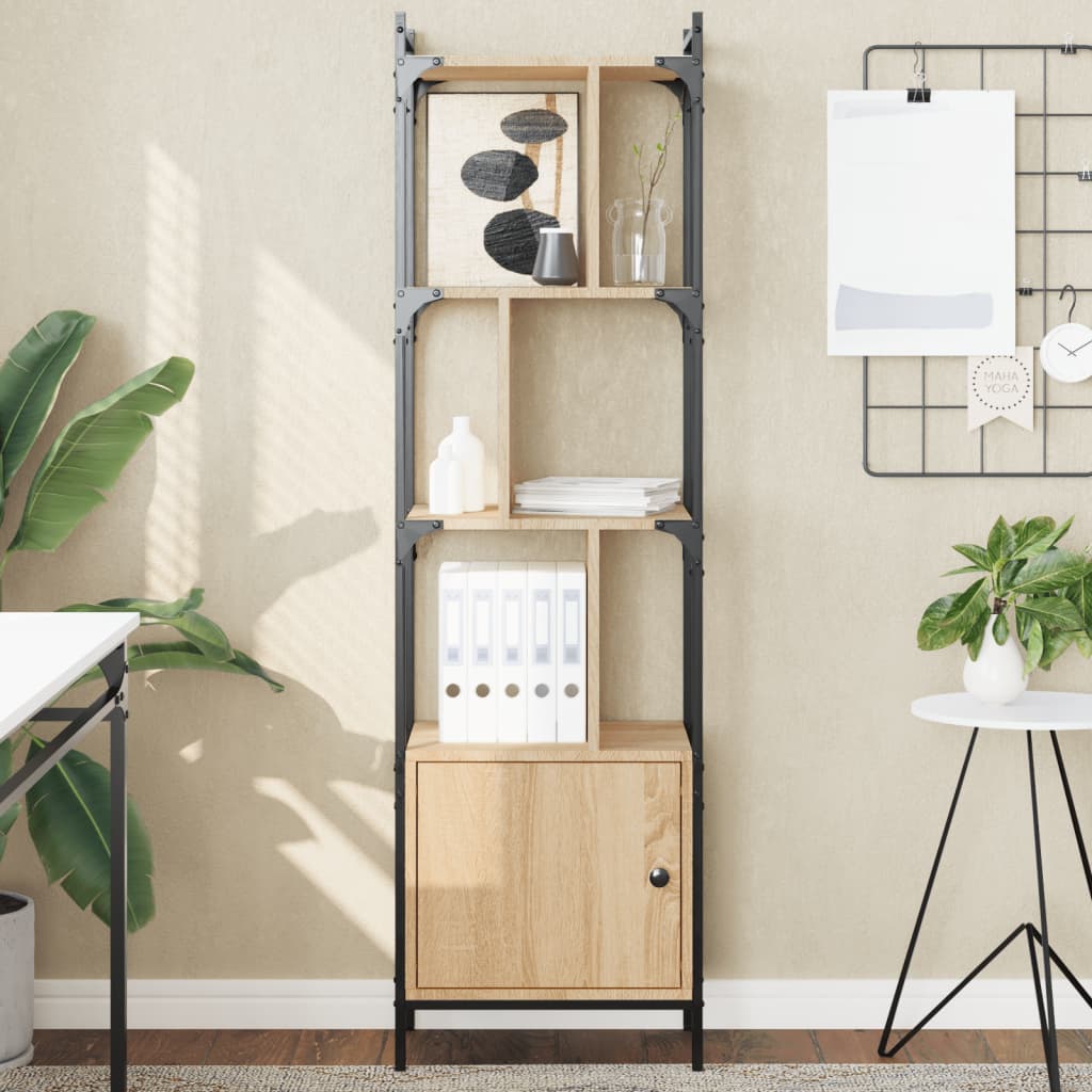 vidaXL Bücherregal mit Tür Sonoma-Eiche 44,5x30x154,5 cm Holzwerkstoff