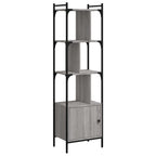 vidaXL Bücherregal mit Tür Grau Sonoma 44,5x30x154,5 cm Holzwerkstoff