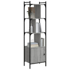 vidaXL Bücherregal mit Tür Grau Sonoma 44,5x30x154,5 cm Holzwerkstoff