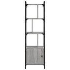 vidaXL Bücherregal mit Tür Grau Sonoma 44,5x30x154,5 cm Holzwerkstoff