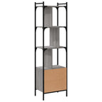 vidaXL Bücherregal mit Tür Grau Sonoma 44,5x30x154,5 cm Holzwerkstoff