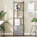vidaXL Bücherregal mit Tür Grau Sonoma 44,5x30x154,5 cm Holzwerkstoff