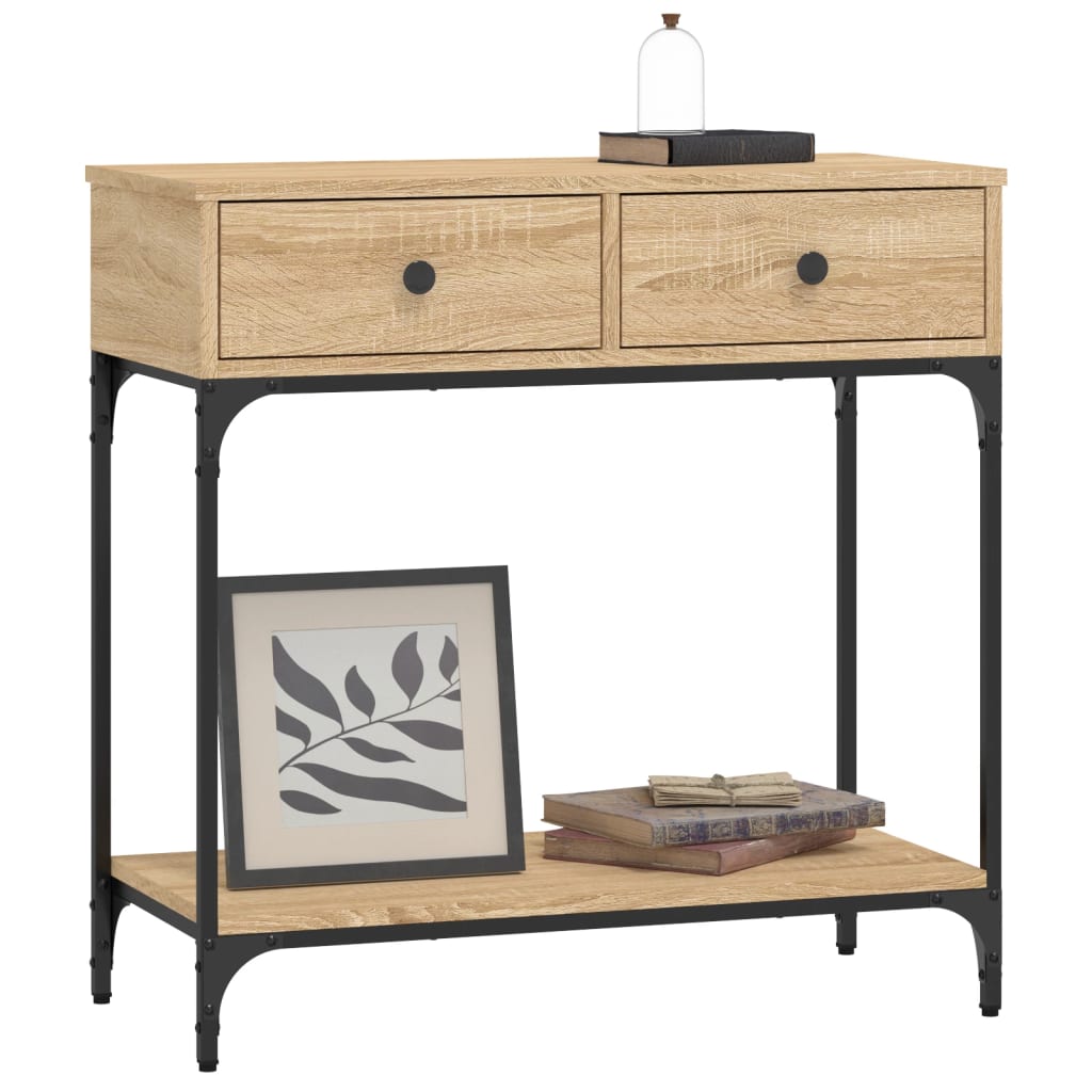 vidaXL Konsolentisch Sonoma-Eiche 75x34,5x75 cm Holzwerkstoff