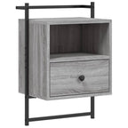 vidaXL Wand-Nachttisch Grau Sonoma 40x30x61 cm Holzwerkstoff