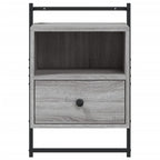 vidaXL Wand-Nachttisch Grau Sonoma 40x30x61 cm Holzwerkstoff