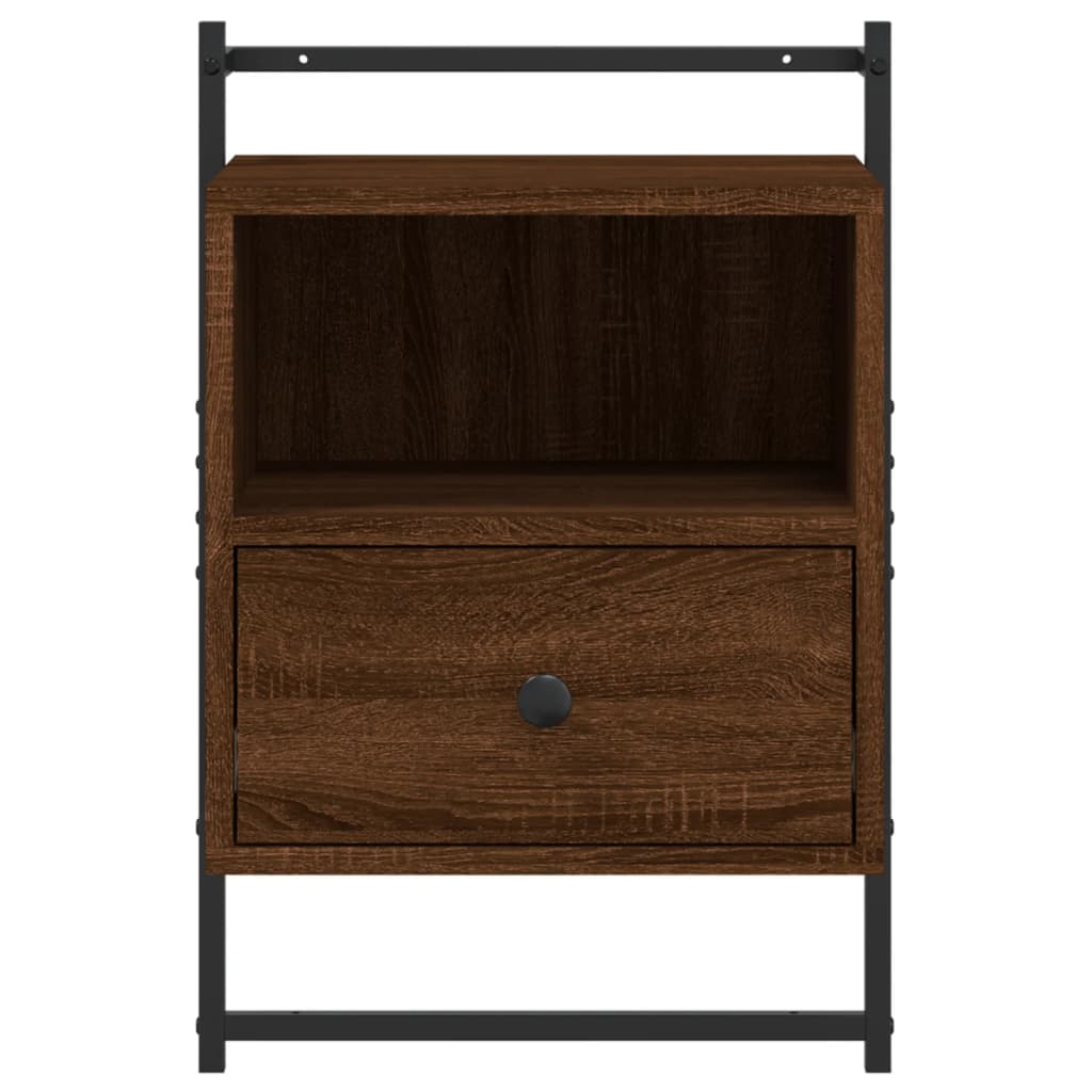 vidaXL Wand-Nachttisch Braun Eiche 40x30x61 cm Holzwerkstoff