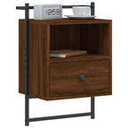 vidaXL Wand-Nachttische 2 Stk. Braun Eiche 40x30x61 cm Holzwerkstoff
