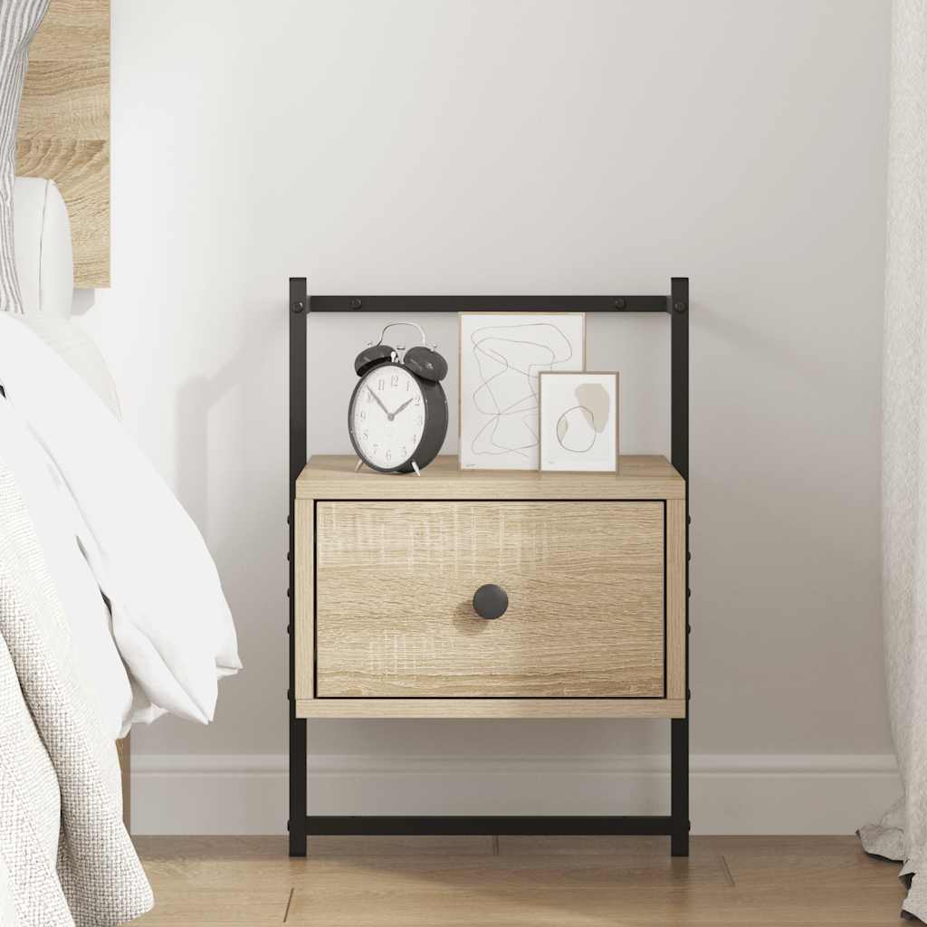 vidaXL Wand-Nachttisch Sonoma-Eiche 35x30x51 cm Holzwerkstoff