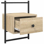 vidaXL Wand-Nachttisch Sonoma-Eiche 35x30x51 cm Holzwerkstoff