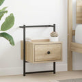 vidaXL Wand-Nachttisch Sonoma-Eiche 35x30x51 cm Holzwerkstoff