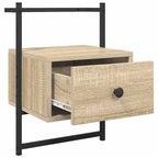 vidaXL Wand-Nachttische 2 Stk. Sonoma-Eiche 35x30x51 cm Holzwerkstoff