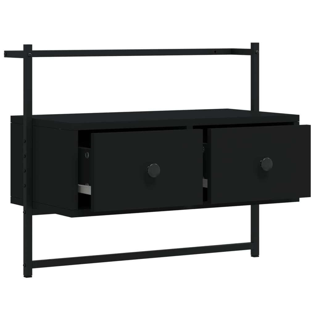 vidaXL TV-Wandschrank Schwarz 60,5x30x51 cm Holzwerkstoff