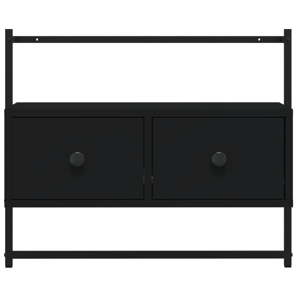 vidaXL TV-Wandschrank Schwarz 60,5x30x51 cm Holzwerkstoff