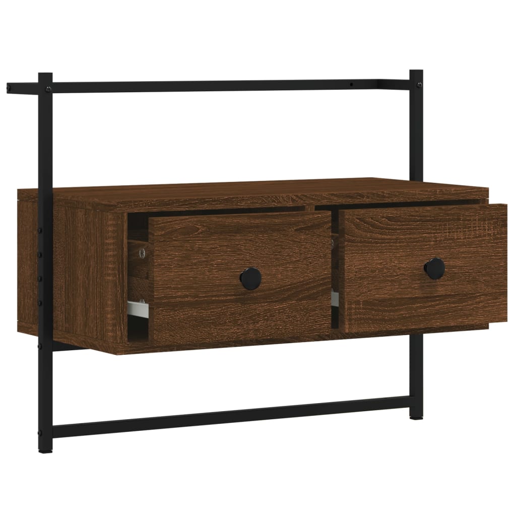 vidaXL TV-Wandschrank Braun Eiche 60,5x30x51 cm Holzwerkstoff