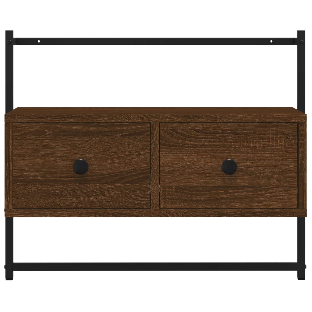 vidaXL TV-Wandschrank Braun Eiche 60,5x30x51 cm Holzwerkstoff