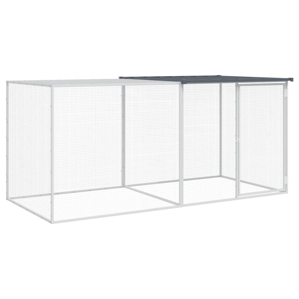 vidaXL Hühnerkäfig mit Dach Anthrazit 203x98x90 cm Verzinkter Stahl