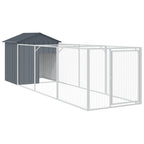 vidaXL Hundehütte mit Dach Anthrazit 117x405x123 cm Verzinkter Stahl