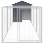 vidaXL Hundehütte mit Dach Anthrazit 117x405x123 cm Verzinkter Stahl