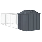 vidaXL Hundehütte mit Dach Anthrazit 117x405x123 cm Verzinkter Stahl