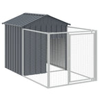 vidaXL Hundehütte mit Dach Anthrazit 117x405x123 cm Verzinkter Stahl