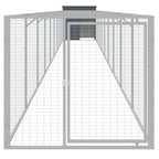 vidaXL Hundehütte mit Auslauf Anthrazit 110x1017x110 cm Stahl Verzinkt