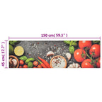 vidaXL Küchenteppich Waschbar Gemüse 45x150 cm Samt