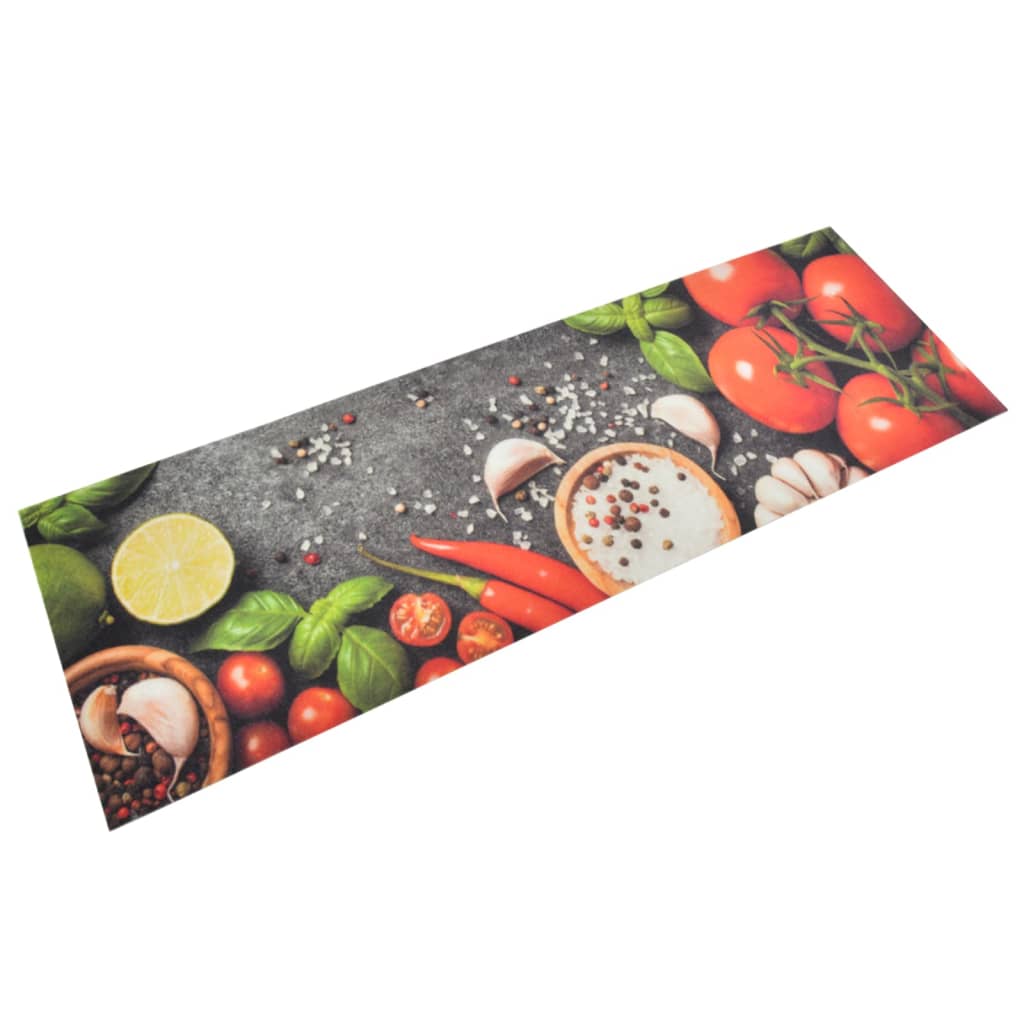 vidaXL Küchenteppich Waschbar Gemüse 45x150 cm Samt