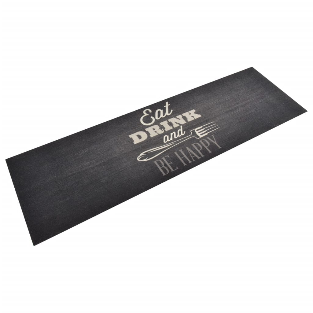 vidaXL Küchenteppich Waschbar Küche Schwarz 45x150 cm Samt