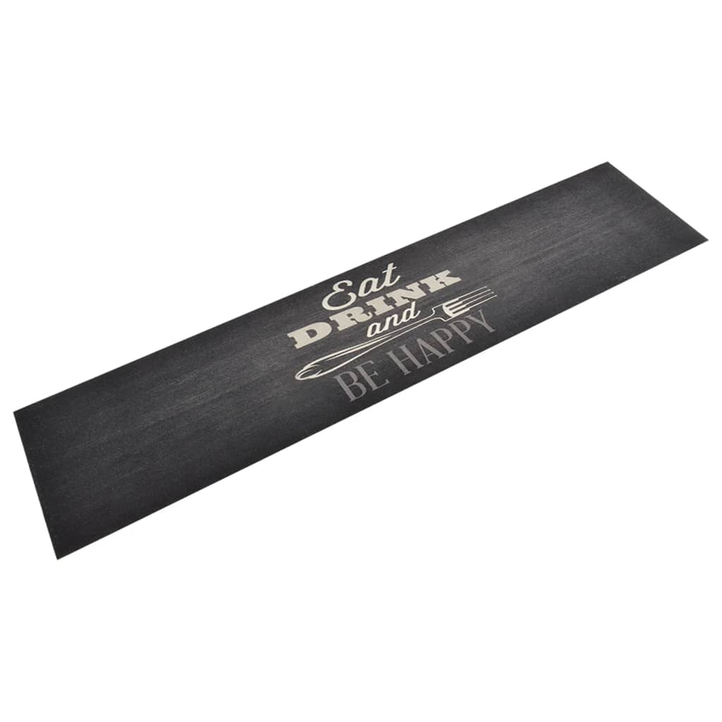 vidaXL Küchenteppich Waschbar Küche Schwarz 45x150 cm Samt