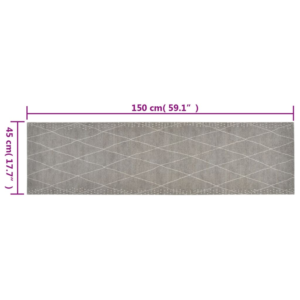 vidaXL Küchenteppich Waschbar Raute 45x150 cm Samt