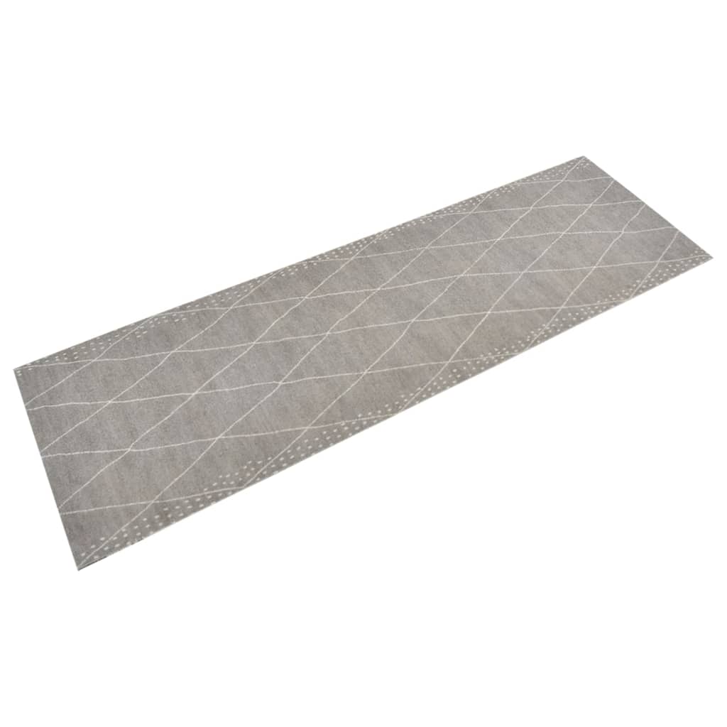 vidaXL Küchenteppich Waschbar Raute 45x150 cm Samt