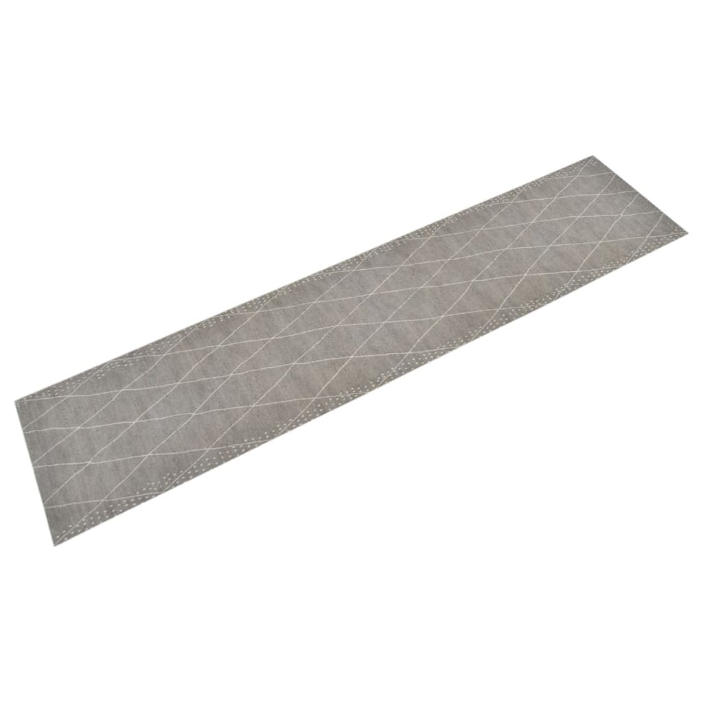 vidaXL Küchenteppich Waschbar Raute 45x150 cm Samt