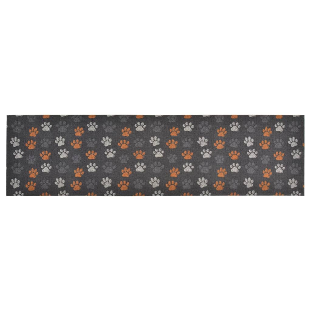 vidaXL Küchenteppich Waschbar Pfoten 45x150 cm Samt